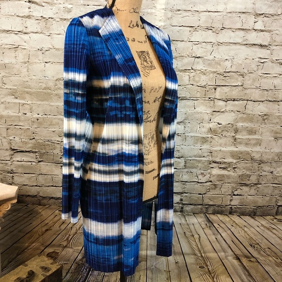 CHICO’S Ocean Stripes Ribbed Cardigan Sz S - Picture 6 of 13